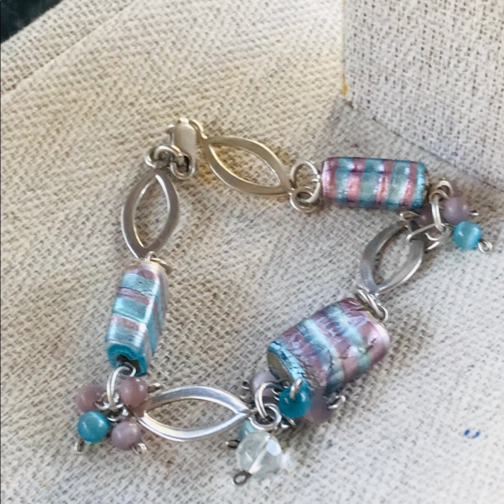 925 Silver purple, blue bracelet